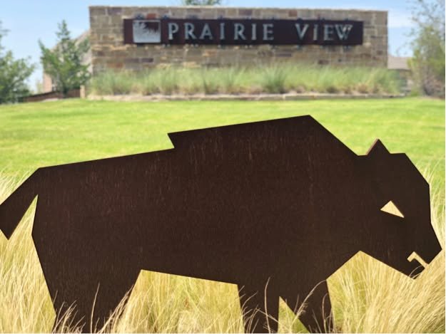 Prairie inspired artwork in community park