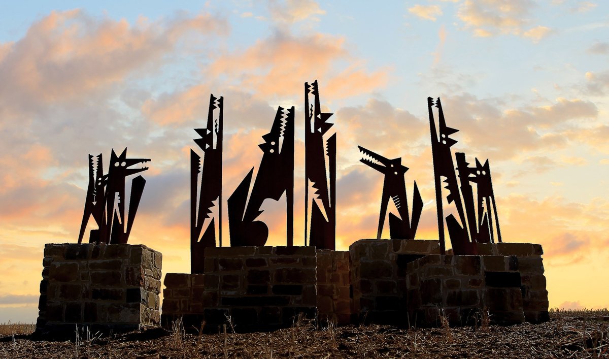Prairie inspired artwork in community park